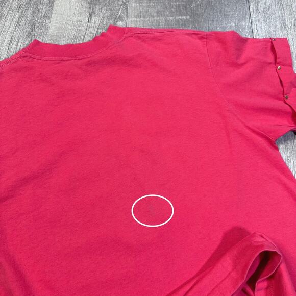 Vintage 90s Southwest Pottery Art Shirt Womens L Coral Cuffed Rivets USA Made - Picture 6 of 8